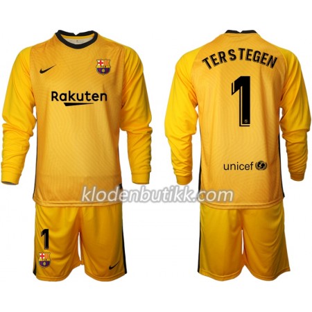 FC Barcelona Keeper TER Stegen 1 Barn draktsett 2020-2021 M002 Langermet (+ Korte bukser)
